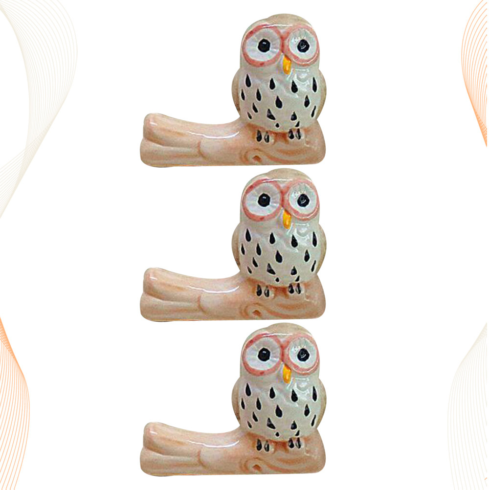 Chopstick Rest Ceramic - 3Pcs Lovely Ceramic Owl Chopstick Holder