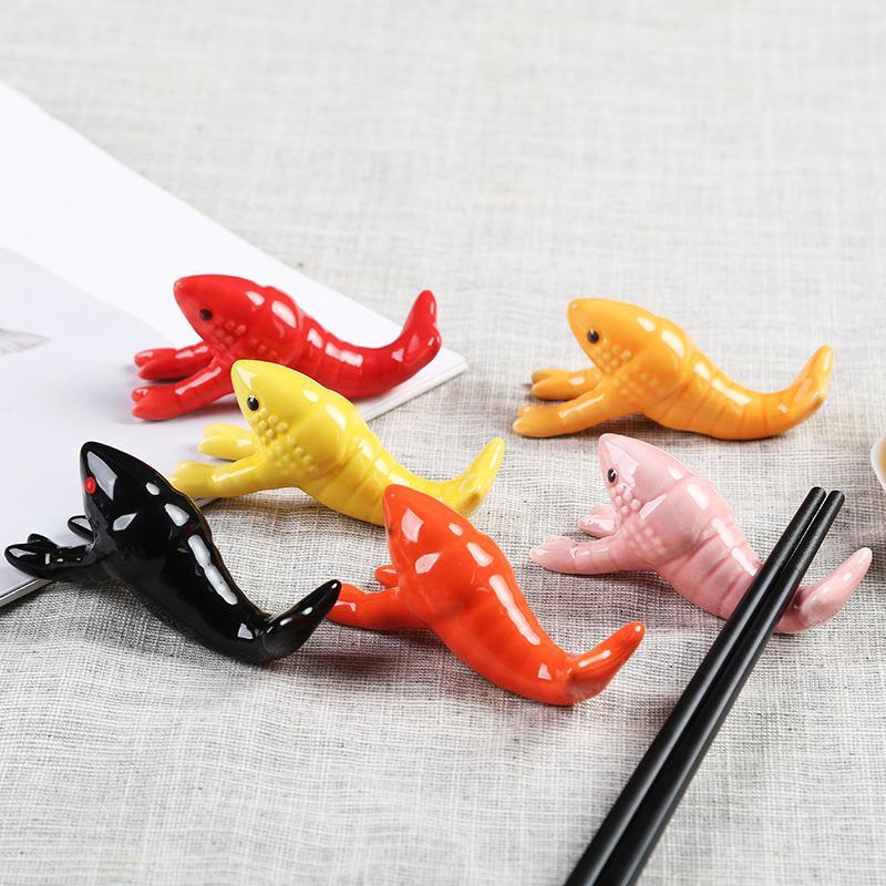 Chopstick Rest Ceramic - Cute Crayfish Shaped Ceramic Chopstick Rest