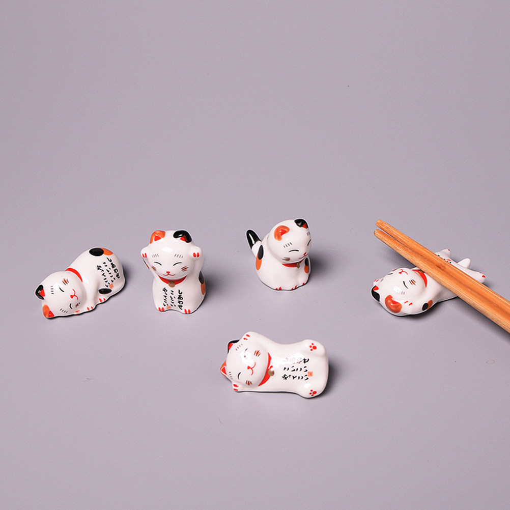 6Pcs Cute Ceramic Cat Chopstic - огляд і ціна Chopstick Rest Ceramic