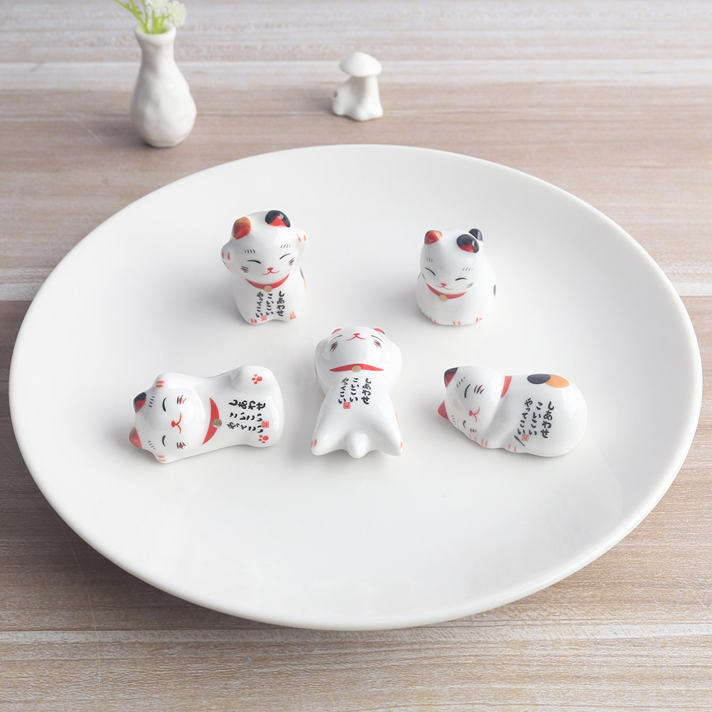 6Pcs Cute Ceramic Cat Chopstic - огляд і ціна Chopstick Rest Ceramic